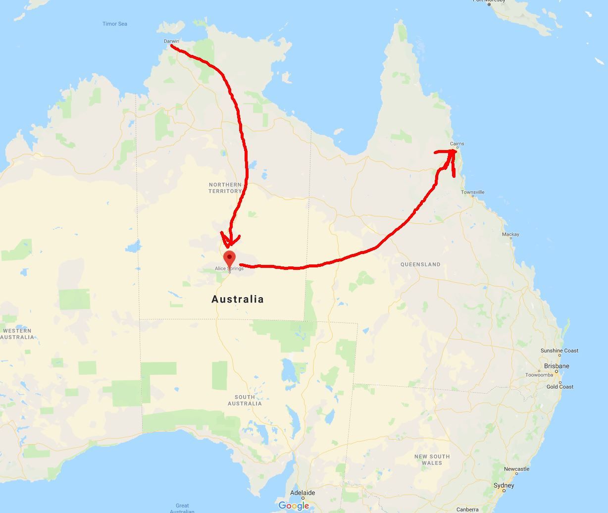 Australia:  Darwin to Sydney